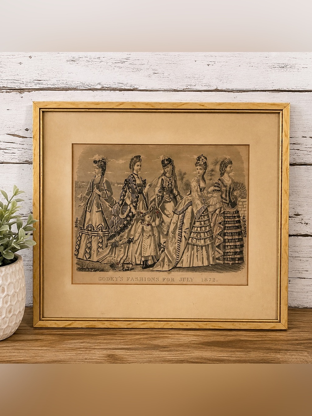 Vintage Framed Godey’s Fashions for July 1872 Print | Victorian Fashion Antique